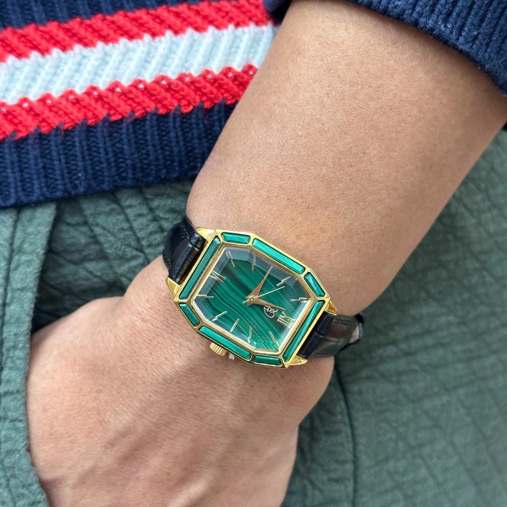Green Malachite Gemstone Watch, Natural Stone Watch, Brand New, Quartz